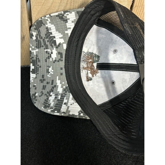 Moose Jaw Canada Digital Pixel Camo Snapback Hat/Cap Black Gray White - Picture 9 of 12